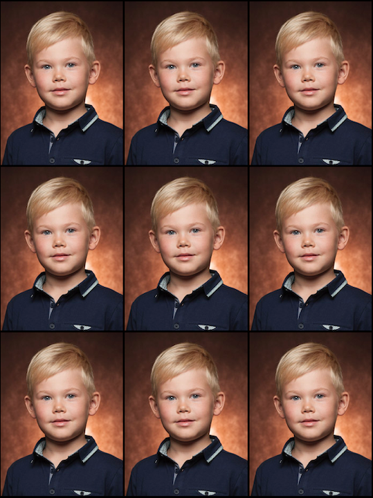 9 x portrétna fotografia do kľúčenky či peňaženky.