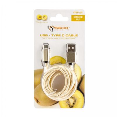 SBOX USB-TYPEC-15G Prepojovací kábel USB 2.0/USB 2.0 Type C 1,5m zlatý