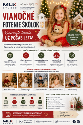 Vianočné fotenie škôlok – rezervujte termín už počas leta