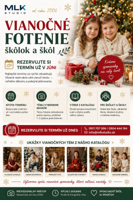 Vianočné fotenie škôlok a škôl – rezervujte si termín už v júni