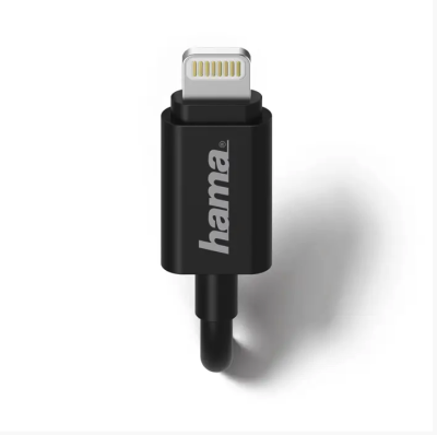 Hama sieťová nabíjačka s káblom, Apple Lightning, MFI, 1 A, čierna
