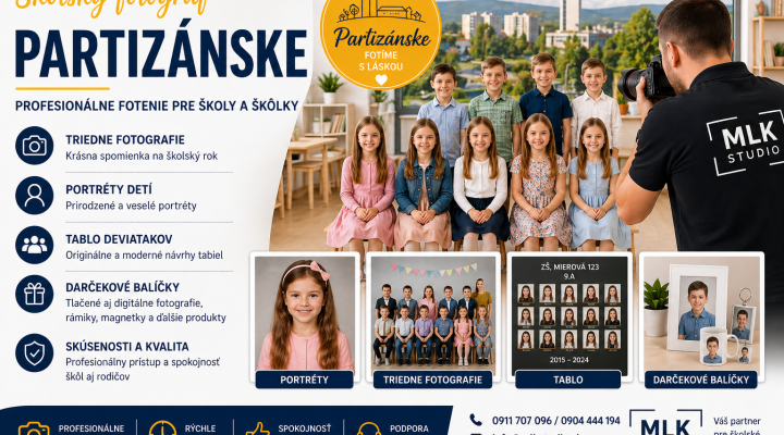 Školský fotograf Partizánske – profesionálne fotenie pre školy a škôlky