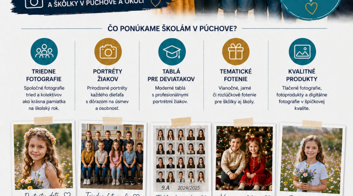 Školský fotograf Púchov – moderné fotografovanie pre školy, škôlky a triedy