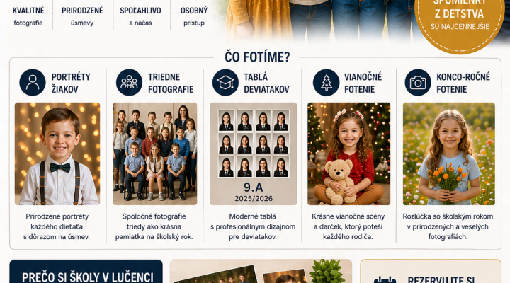 Školský fotograf Lučenec – moderné školské fotografie, ktoré majú hodnotu