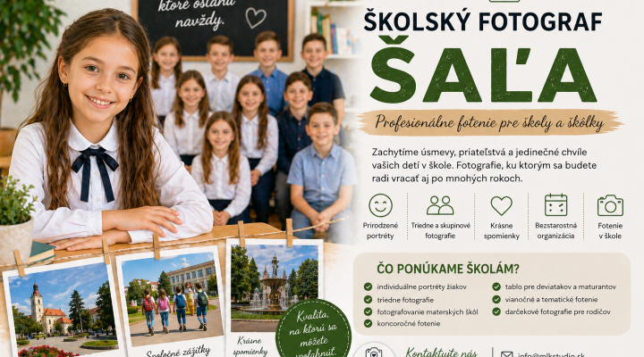 Školský fotograf Šaľa – profesionálne fotenie pre školy a škôlky