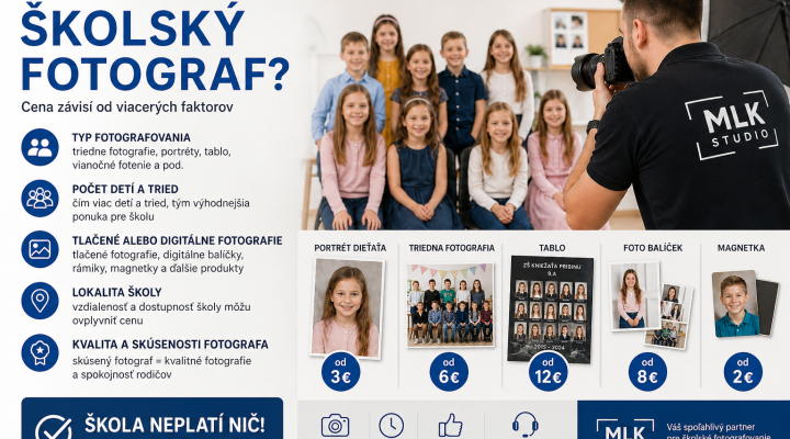 Koľko stojí školský fotograf – čo ovplyvňuje cenu fotografovania školy?