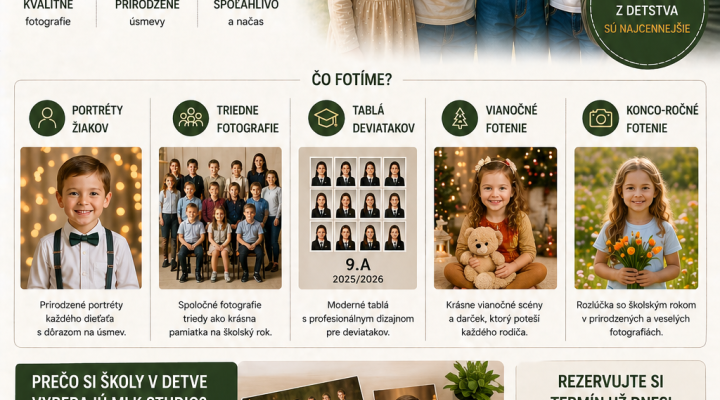 Školský fotograf Detva – prirodzené školské fotografie s osobným prístupom