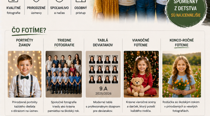 Školský fotograf Ružomberok – kvalitné školské fotografie bez kompromisov