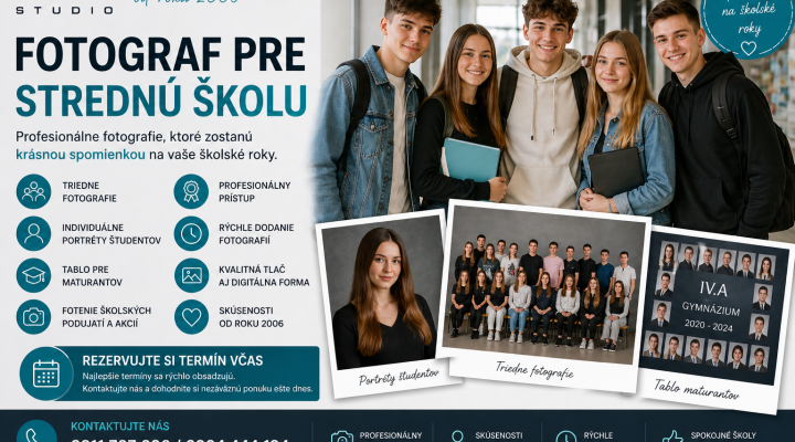 Fotograf pre strednú školu – profesionálne fotenie študentov a tried