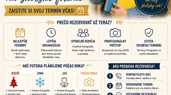 Návrat do školy – rezervácie termínov na školské fotenie