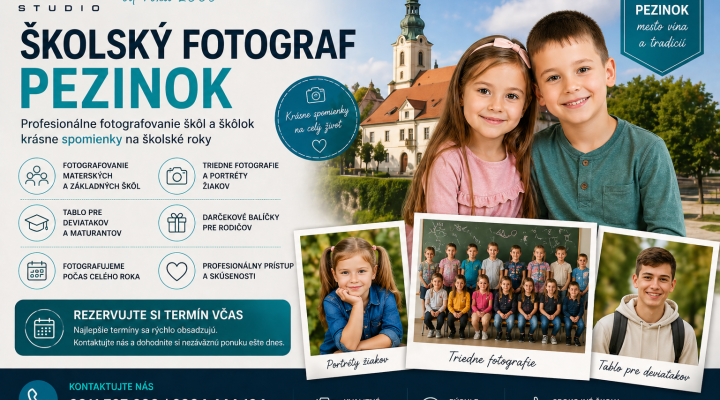 Školský fotograf Pezinok – profesionálne fotenie pre školy a škôlky