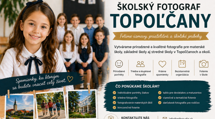 Školský fotograf Topoľčany – kvalitné fotenie pre školy a škôlky